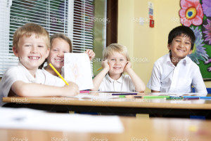 happy children in school smiling