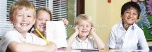 Happy children at school